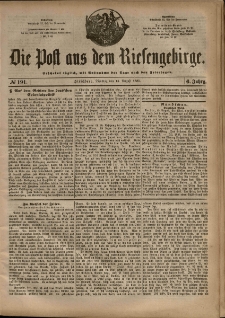 Die Post aus dem Riesengebirge, 1885, nr 191