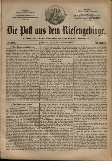 Die Post aus dem Riesengebirge, 1885, nr 206