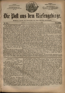 Die Post aus dem Riesengebirge, 1885, nr 211