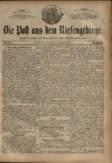 Die Post aus dem Riesengebirge, 1885, nr 214