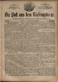Die Post aus dem Riesengebirge, 1885, nr 215