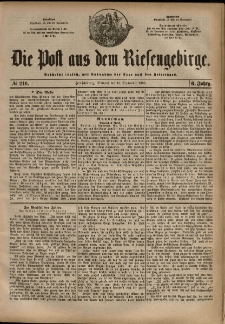 Die Post aus dem Riesengebirge, 1885, nr 216