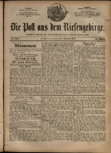 Die Post aus dem Riesengebirge, 1885, nr 218