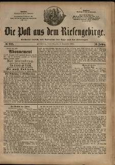 Die Post aus dem Riesengebirge, 1885, nr 223
