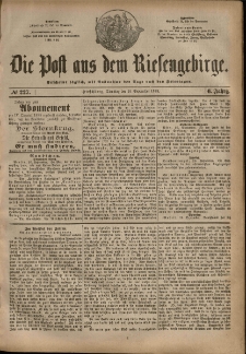 Die Post aus dem Riesengebirge, 1885, nr 227