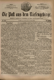 Die Post aus dem Riesengebirge, 1885, nr 244