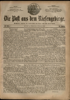 Die Post aus dem Riesengebirge, 1885, nr 258
