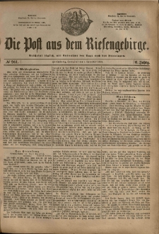 Die Post aus dem Riesengebirge, 1885, nr 261