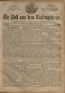 Die Post aus dem Riesengebirge, 1885, nr 263