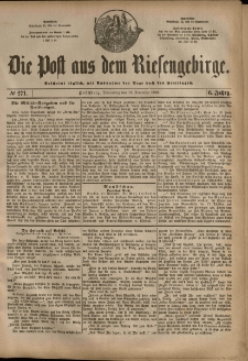 Die Post aus dem Riesengebirge, 1885, nr 271