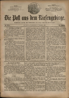 Die Post aus dem Riesengebirge, 1885, nr 273