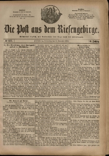 Die Post aus dem Riesengebirge, 1885, nr 277