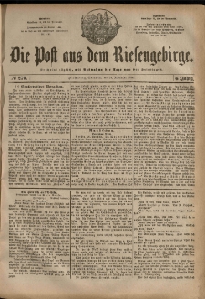 Die Post aus dem Riesengebirge, 1885, nr 279