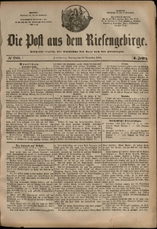 Die Post aus dem Riesengebirge, 1885, nr 280