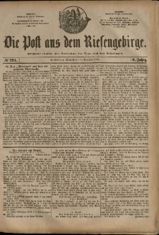 Die Post aus dem Riesengebirge, 1885, nr 294