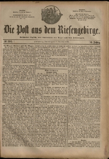 Die Post aus dem Riesengebirge, 1885, nr 295