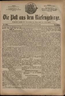 Die Post aus dem Riesengebirge, 1885, nr 296