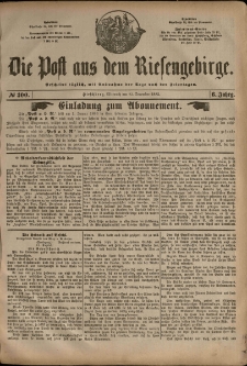 Die Post aus dem Riesengebirge, 1885, nr 300