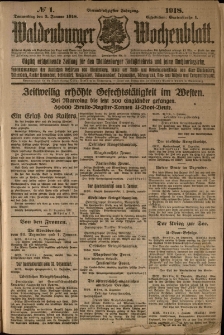 Waldenburger Wochenblatt, Jg. 64, 1918, nr 1