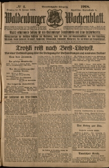 Waldenburger Wochenblatt, Jg. 64, 1918, nr 4