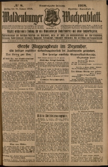 Waldenburger Wochenblatt, Jg. 64, 1918, nr 8