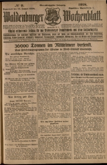 Waldenburger Wochenblatt, Jg. 64, 1918, nr 9