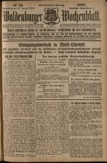 Waldenburger Wochenblatt, Jg. 64, 1918, nr 13
