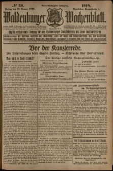 Waldenburger Wochenblatt, Jg. 64, 1918, nr 20