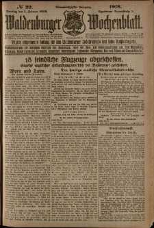 Waldenburger Wochenblatt, Jg. 64, 1918, nr 29