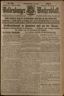 Waldenburger Wochenblatt, Jg. 64, 1918, nr 30