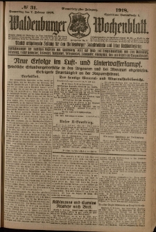 Waldenburger Wochenblatt, Jg. 64, 1918, nr 31