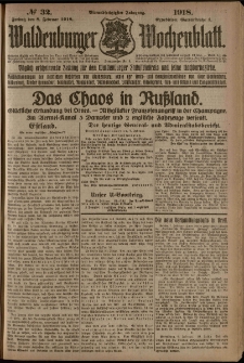 Waldenburger Wochenblatt, Jg. 64, 1918, nr 32