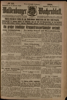 Waldenburger Wochenblatt, Jg. 64, 1918, nr 33