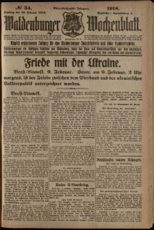 Waldenburger Wochenblatt, Jg. 64, 1918, nr 34