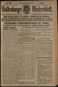 Waldenburger Wochenblatt, Jg. 64, 1918, nr 37