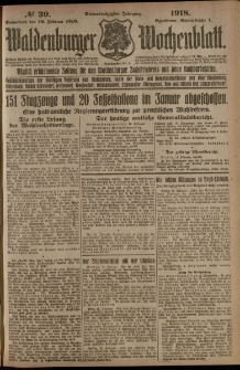 Waldenburger Wochenblatt, Jg. 64, 1918, nr 39
