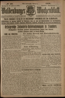 Waldenburger Wochenblatt, Jg. 64, 1918, nr 40