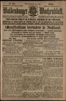 Waldenburger Wochenblatt, Jg. 64, 1918, nr 45