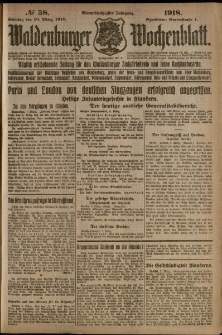 Waldenburger Wochenblatt, Jg. 64, 1918, nr 58