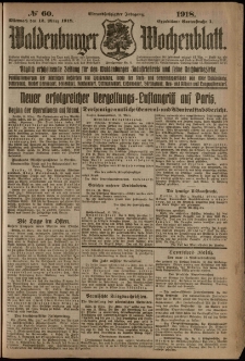 Waldenburger Wochenblatt, Jg. 64, 1918, nr 60