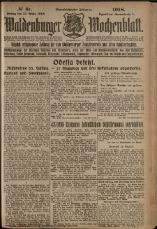 Waldenburger Wochenblatt, Jg. 64, 1918, nr 62