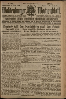 Waldenburger Wochenblatt, Jg. 64, 1918, nr 63