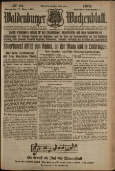 Waldenburger Wochenblatt, Jg. 64, 1918, nr 64