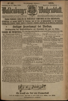 Waldenburger Wochenblatt, Jg. 64, 1918, nr 67