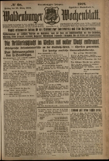 Waldenburger Wochenblatt, Jg. 64, 1918, nr 68