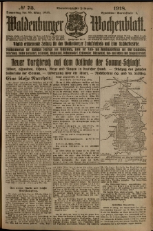 Waldenburger Wochenblatt, Jg. 64, 1918, nr 73