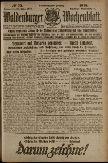 Waldenburger Wochenblatt, Jg. 64, 1918, nr 75