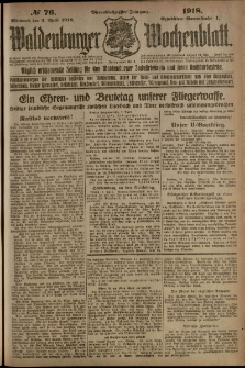 Waldenburger Wochenblatt, Jg. 64, 1918, nr 76