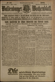 Waldenburger Wochenblatt, Jg. 64, 1918, nr 77