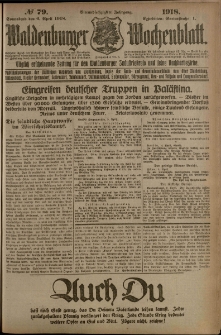 Waldenburger Wochenblatt, Jg. 64, 1918, nr 79